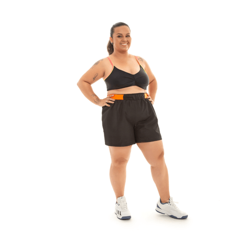 Shorts Sobreposto Neon Black Plus Size